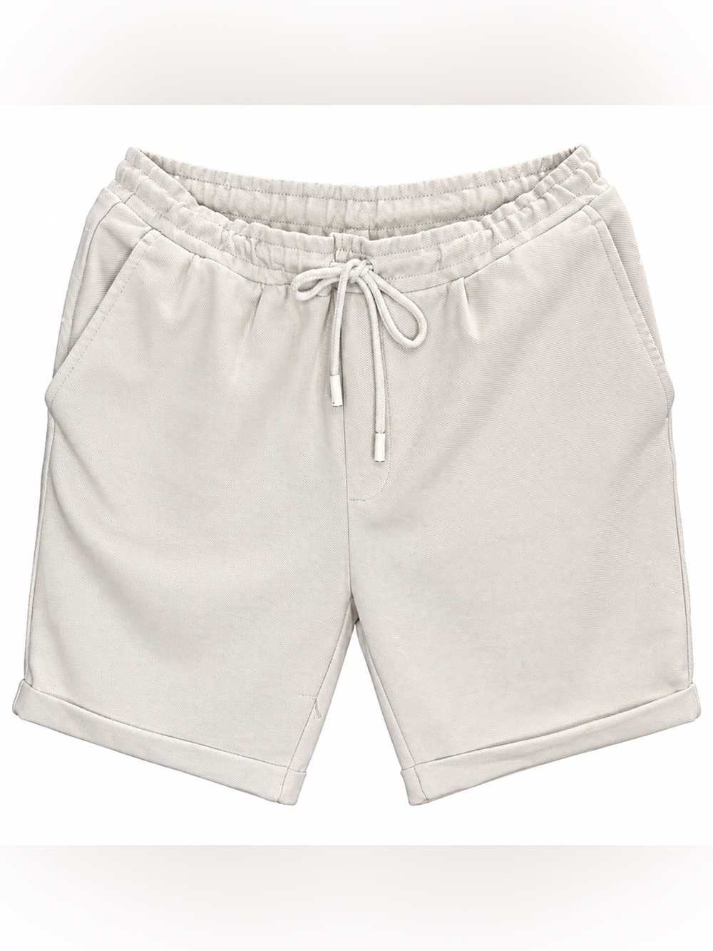 ZARA Men’s Cream Stretch Jogger Shorts Drawstring Size M